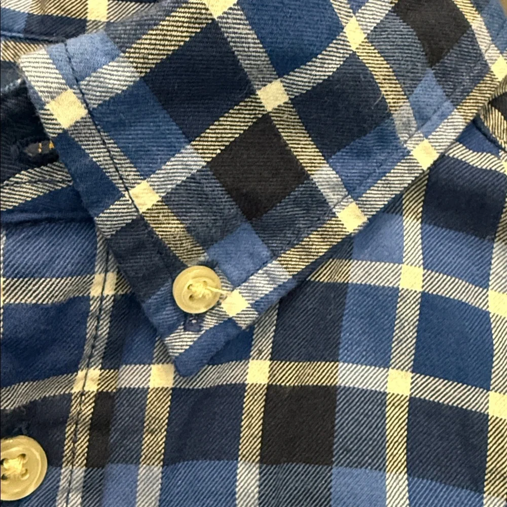 Ralph Lauren Boys Blue and White Checkered Button down shirt L 14-16
